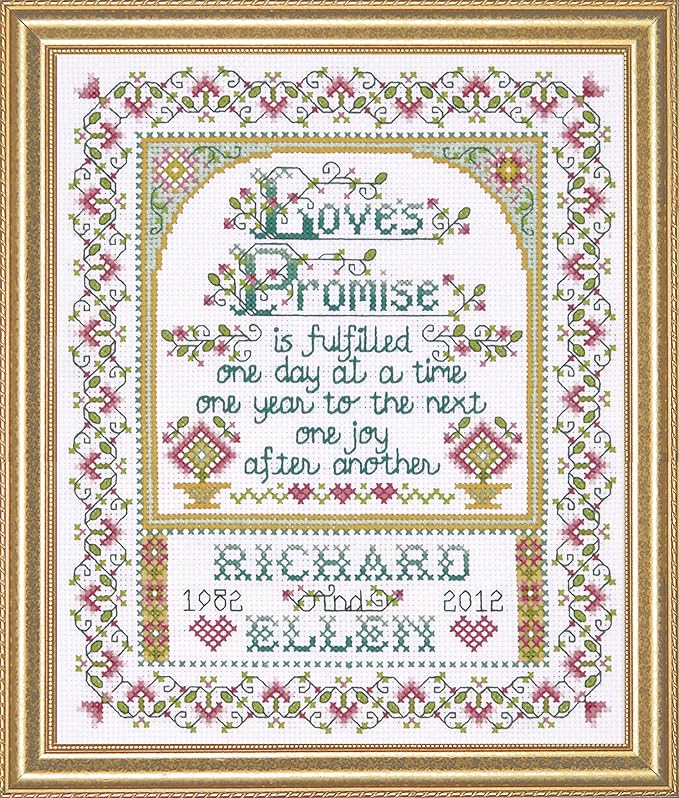 Design Works Crafts Tobin 356745 Loves Promise Counted Cross Stitch Kit-8"X10" 14 Count, Multicolored (2758)