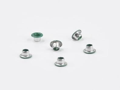 FoRapid 3mm/1/8" Aluminum Quicklet Eyelets-Scrapbooking/Birthday Wedding Baby Greeting Holiday Card/Paper Craft/Luggage Cruise Tag/DIY Album/Clothing etc-200 PCS (Green)