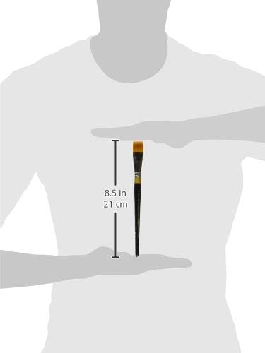KINGART Premium Original Gold 9120-3/4 RAKE Series Artist Brush, Golden Taklon Synthetic Hair, Short Handle, for Acrylic, Watercolor, Oil and Gouache Painting, Size 3/4"