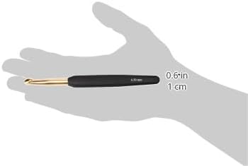 KnitPro Gold Aluminum Single-Ended Crochet Hook with Black Soft Handle | 6.50mm