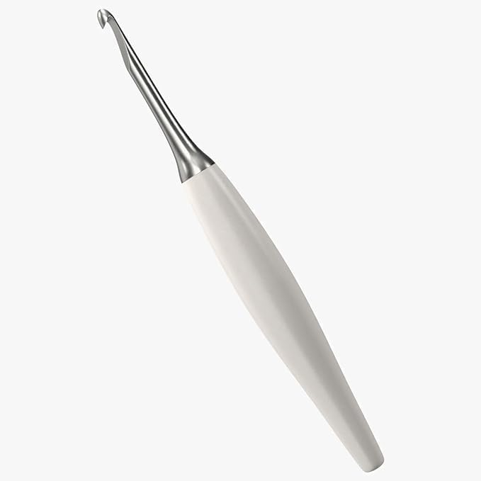 Furls Crochet Hook, Odyssey White, Nickel Plated Tip for Effortless Glide, Ergonomic Handle Crochet Hooks 7" (Odyssey - White, M - 8.00MM)