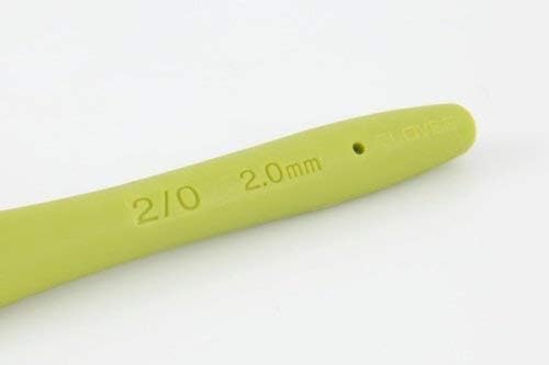 Clover CL1050 Amour Crochet Hook: 2.0mm, Metal, 2mm, Green