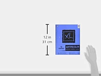 Canson XL Series Watercolor Textured Paper Pad for Paint, Pencil, Ink, Charcoal, Pastel, and Acrylic, Fold Over, 140 Pound, 12 x 18 Inch, 30 Sheets