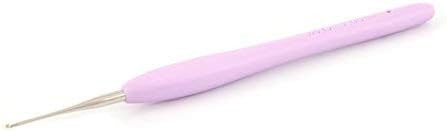 Clover 1223 Amour Steel Crochet Hook No. 6, 1.00mm , Purple