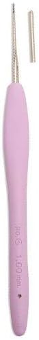 Clover 1223 Amour Steel Crochet Hook No. 6, 1.00mm, Purple (Pack of 2)