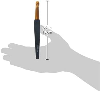 KnitPro Gold Aluminum Single-Ended Crochet Hook with Black Soft Handle | 12.00mm