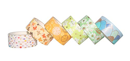 YUBBAEX Floral Gold Washi Tape Set VSCO Foil Masking Tape Decorative for Arts, DIY Crafts, Journal Supplies, Planners, Scrapbook, Card/Gift Wrapping -15mm- (Spring 12 Rolls)