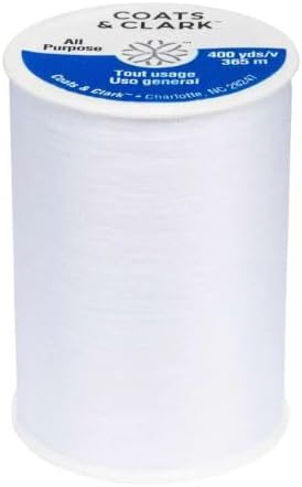Coats & Clark Dual Duty All Purpose Sewing Thread 230A 400 Yards Each Spool 3 Pack Bundle with Bella's Crafts Needle Threaders (White)