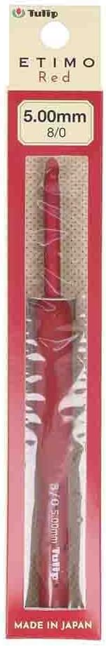 Tulip Etimo Red Crochet Hook Soft-Grip 5.00mm 1pc