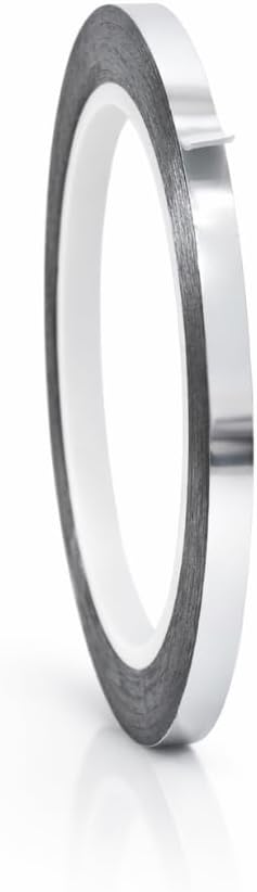 WOD MPFT2 Silver Metalized Polyester Mylar Film Tape with Acrylic Adhesive, 1/4 inch x 72 ft. Vibrant Mirror Silver Tape, Decor Tape for Detailing Accent Wall, Graphic Arts, Car and Boat Trim