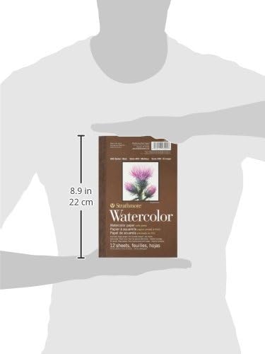 Strathmore 400 Series Tape Bound Watercolor Pad, 140 lb. Cold Press, 5.5 X 8.5 inches, White, 12 Sheets (298-103)