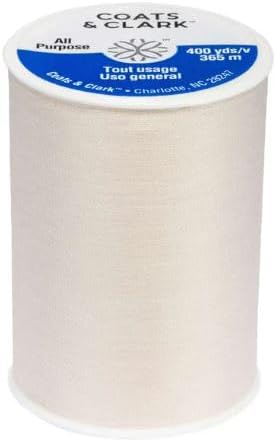 Coats & Clark Dual Duty All Purpose Sewing Thread 230A 400 Yards Each Spool 3 Pack Bundle with Bella's Crafts Needle Threaders (Natural)