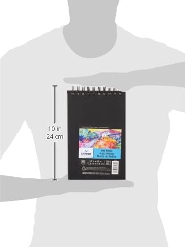 Canson Artist Series Mixed Media Paper, Wirebound Pad, 5.5x8.5 Inch, 40 Sheets (138lb/224g) - Artist Paper for Adults and Students - Watercolor, Gouache, Graphite, Ink, Pencil, Marker