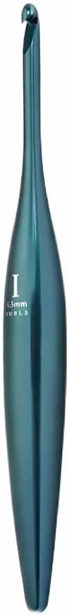 Furls Crochet Hook, Tempest Blue Streamline Metal, Ergonomic Handle Crochet Hooks 7" (Polished, H - 5.00MM)