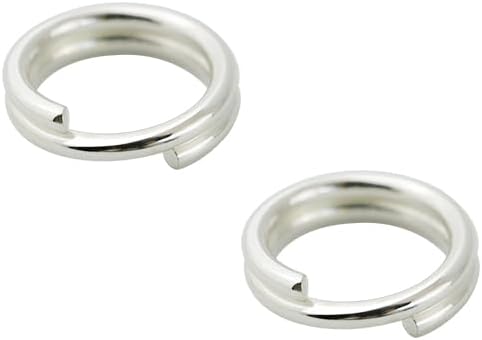 2 Pcs 925 Sterling Silver Split Jump Ring Connector Charm Jewelry Findings Key Ring (6mm)