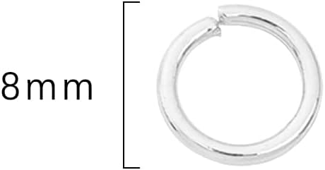 Silver Plated Jump Rings Non Tarnish 8mm 300pcs for Jewelry Making Findings