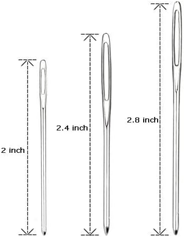 Hekisn Large-Eye Blunt Needles, 12 Pieces Pro Quality Stainless Steel Yarn Knitting Needles, Sewing Needles, Crafting Knitting Weaving Stringing Needles (12 Pieces)