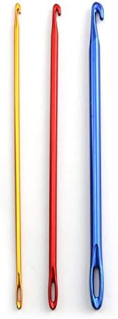 NX Garden Crochet Hook 3PCS Afghan Tunisian Aluminium Crochet Hook Knitting Needle with Eye for Sewing Accessories