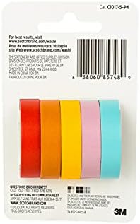 Scotch Washi Tape, Summer Design, 5 Rolls, Great for Bullet Journaling, Scrapbooking and DIY Décor (C1017-5-P4)