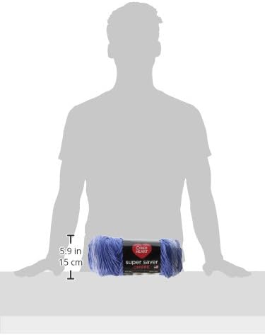 RED HEART E305.3963 Super Saver Ombre Yarn, Baja Blue