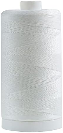Connecting Threads White 100% Cotton Thread for Sewing, Quilting, and Crafting - 50-Weight - 1200 Yard Large Spool (Optic White)