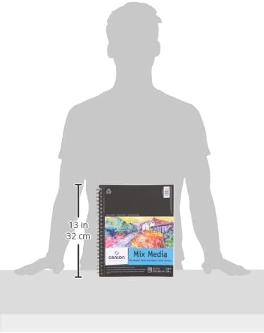 Canson Artist Series Mixed Media Paper, Wirebound Pad, 9x12 inches, 30 Sheets (138lb/224g) - Artist Paper for Adults and Students - Watercolor, Gouache, Graphite, Ink, Pencil, Marker