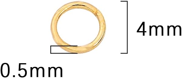 18K Gold Plated Jump Rings Non Tarnish 4mm 900pcs for Jewelry Making Findings