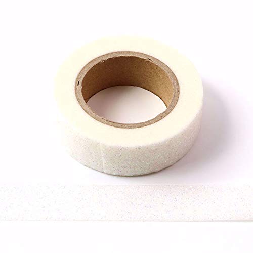 Glitter Washi Tape,3 Rolls 5/8"(15mm) White Decorative Tape, Craft Self Adhesive Stick On Sticky Glitter Trim Gold ，Supplies for DIY, Bullet Journal, Craft, Gift Wrapping, Scrapbooking (Laser White)