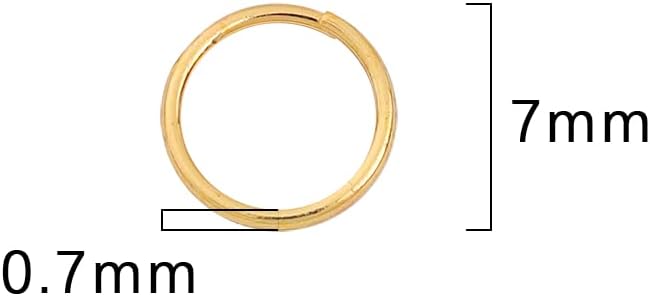 18K Gold Plated Jump Rings Non Tarnish 7mm 300pcs for Jewelry Making Findings
