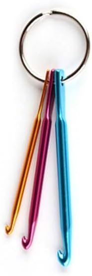 3Pcs/Set Single Head Crochet Hook Portable Travel Keychain Metal Crochet Sweater Needle Short Crochet Tool Knitting Tool