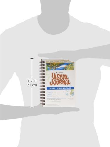 Strathmore Wire Bound Visual Journal, 140 lb. Cold Press Watercolor Paper, 5.5 X 8 inches, White, 22 Sheets (460-55)