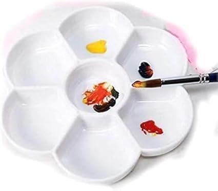2 Pcs Watercolor Paint Palette Tray Water Color Palletes Washable Paint Ceramic Paint Palette Porcelain Watercolor Palette for Artist Watercolor Painting Palettes and Palette Cups（White）
