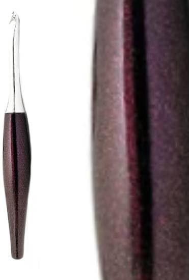 Furls Crochet Hook, Odyssey Amethyst, Nickel Plated Tip for Effortless Glide, Ergonomic Handle Crochet Hooks 7" (Odyssey - Amethyst, J - 6.00MM)