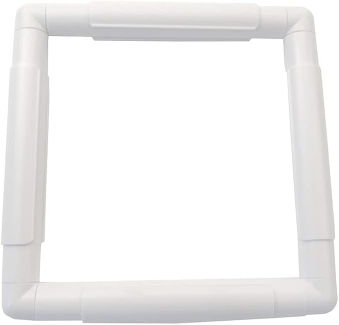8 x 8" white plastic cross stitch frame square embroidery hoop diy sewing tools sewing hoop handhold craft clip embroidery snap frame hoop for cross stitching quilting