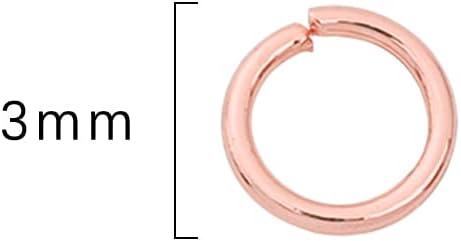 Rose Gold Plated Jump Rings Non Tarnish 3mm 1200pcs for Jewelry Making Findings