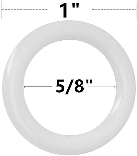 Plastic O Rings 15Pack 1" DIY Crochet Ring Circle Hook Craft Tool Accessory for Handbag Car Seat Manual Handbag Material Plastic Ring Hook Café Curtain Rings (1inch, White)