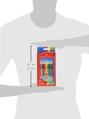 Faber-Castell Grip Watercolor EcoPencils: 12 Watercolor Pencils with Brush, Color Pencil Set, Art Supplies for Kids