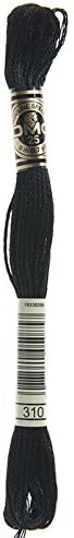 Embroidery Floss Thread Bundle : 6 Black (310), 2 Blanc, 2 Ecru