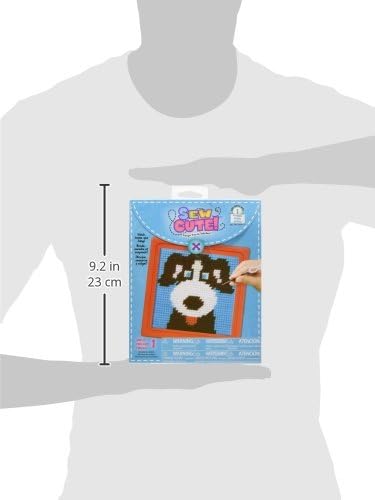 Colorbok 59337 Dog Learn to Sew Needlepoint Kit, 6-Inch by 6-Inch Red Frame