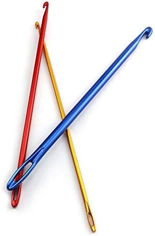 NX Garden Crochet Hook 3PCS Afghan Tunisian Aluminium Crochet Hook Knitting Needle with Eye for Sewing Accessories