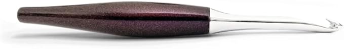 Furls Crochet Hook, Odyssey Amethyst, Nickel Plated Tip for Effortless Glide, Ergonomic Handle Crochet Hooks 7" (Odyssey - Amethyst, F - 3.75MM)