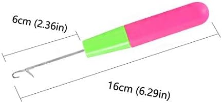 Latch Hook Crochet Needle, 2Pcs Latch Hook Tool,Big Crochet Needle 5.0mm(0.2inch),Small Crochet Needle3.8 mm(0.15inch) (Green+Pink)
