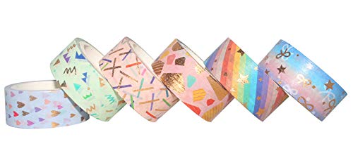 YUBBAEX Floral Gold Washi Tape Set VSCO Foil Masking Tape Decorative for Arts, DIY Crafts, Journal Supplies, Planners, Scrapbook, Card/Gift Wrapping -15mm- (Spring 12 Rolls)