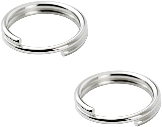 2 Pcs 925 Sterling Silver Split Jump Ring Connector Charm Jewelry Findings Key Ring (8mm)