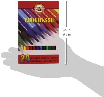 Koh-I-Noor Progresso Woodless Coloured Pencil Set (Set of 24)