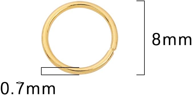 18K Gold Plated Jump Rings Non Tarnish 8mm 300pcs for Jewelry Making Findings