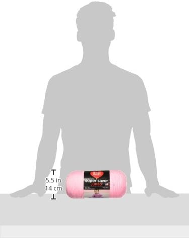 Coats Yarn E302B.0373 Red Heart Super Saver Jumbo Yarn, Petal Pink