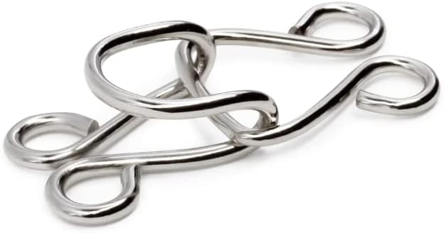 Lakesstory Metal Hooks & Eyes Closure Sewing Nickel Hooks Heavy Duty for Clothing Skirt Closures, Pants, 4 Sets