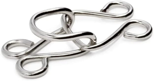 Lakesstory Metal Hooks & Eyes Closure Sewing Nickel Hooks Heavy Duty for Clothing Skirt Closures, Pants, 4 Sets