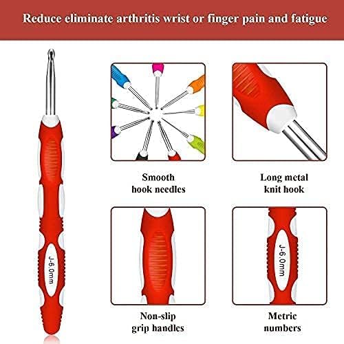 9 Pieces Crochet Hooks Ergonomic Crochet Hooks Set Needles for Arthritic Hands with a Case